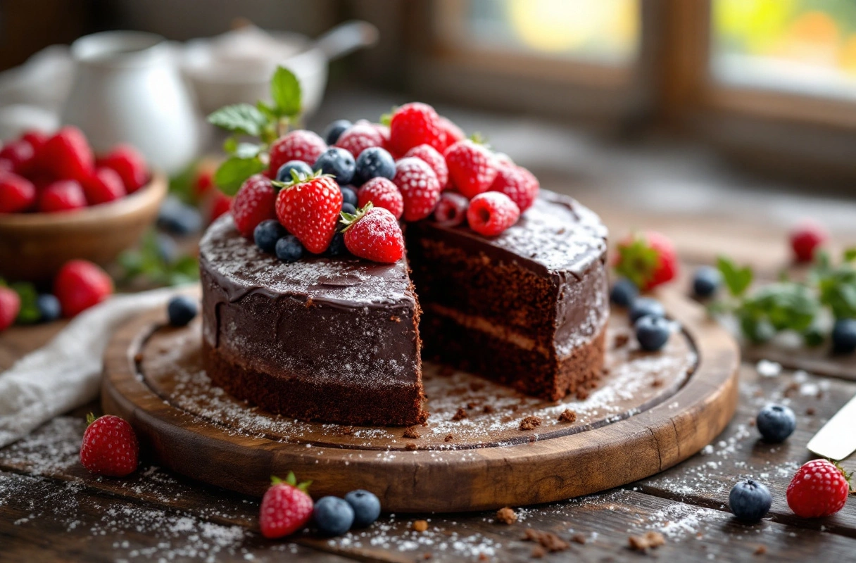Vegan chocolate cake made without eggs