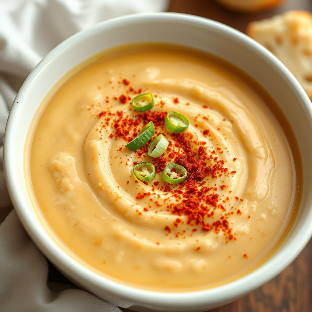 Vegan roasted cauliflower soup with a peanut variation for extra flavor.