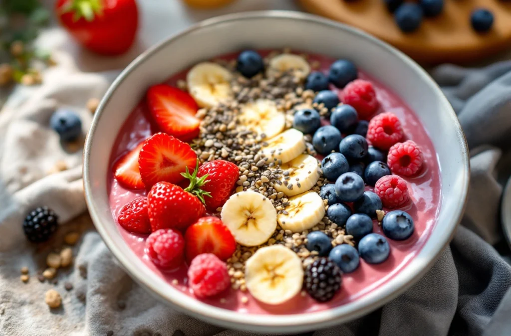 Raw overnight oats and vegan smoothie bowl